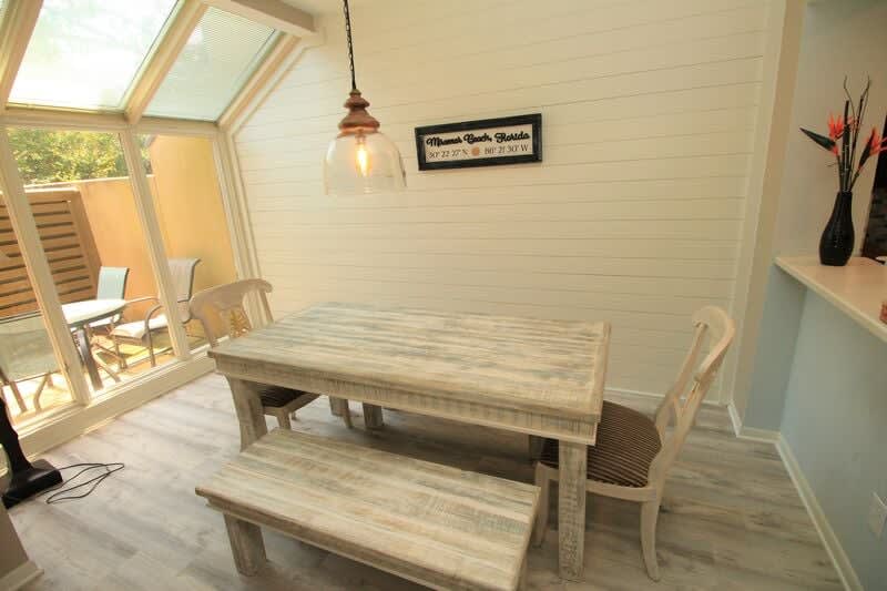 Bright sunny dining area