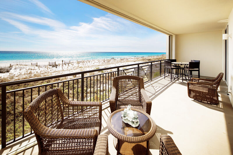 Beachfront Balcony - 
Bella Riva Resort, Okaloosa Island, Fort Walton Beach, FL Vacation Rentals