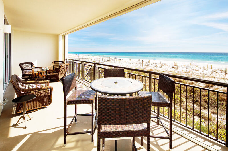 Beachfront Balcony - 
Bella Riva Resort, Okaloosa Island, Fort Walton Beach, FL Vacation Rentals