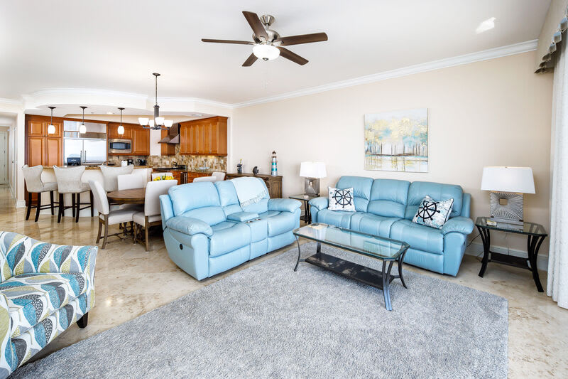 Living Room - 
Bella Riva Resort, Okaloosa Island, Fort Walton Beach, FL Vacation Rentals