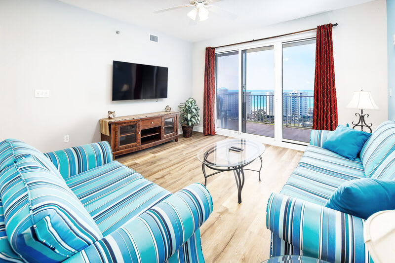 Living Room, Ariel Dunes II 1507, Destin Vacation Rentals Scenic Gulf Drive