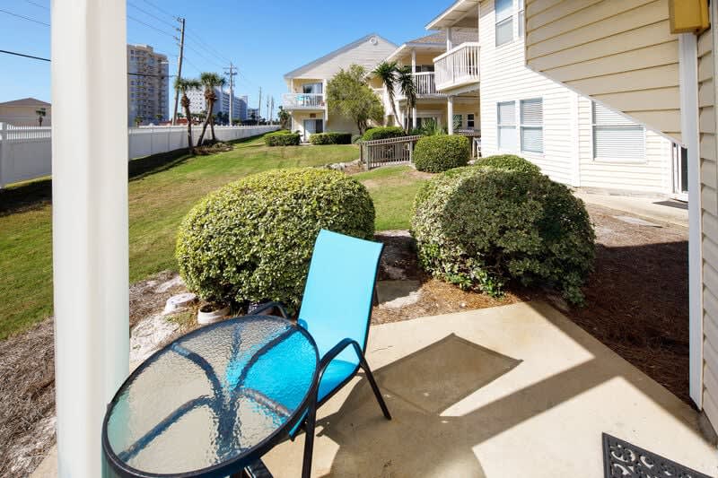 Patio and Lawn Area - 
Sandpiper Cove Resort 9106 Holiday Isle Destin Florida Vacation Rentals