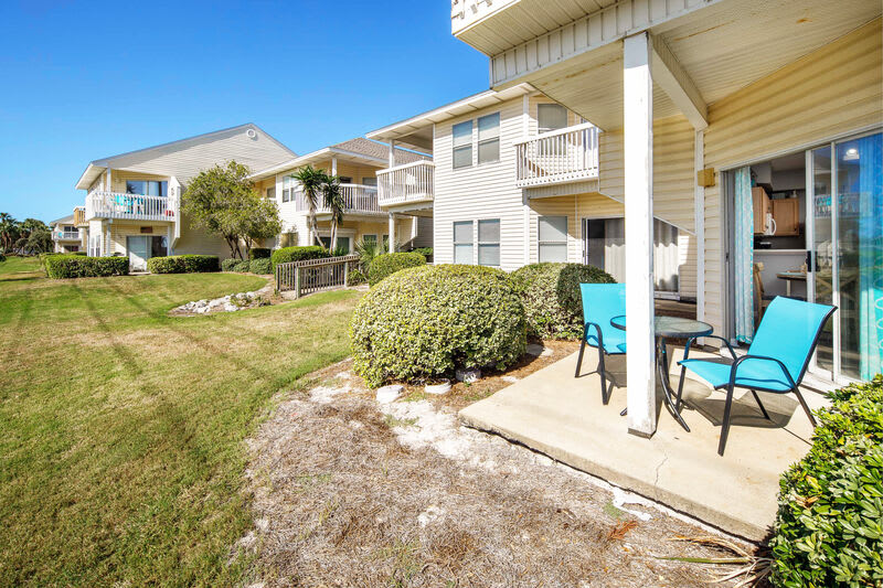 Patio and Lawn Area - 
Sandpiper Cove Resort 9106 Holiday Isle Destin Florida Vacation Rentals