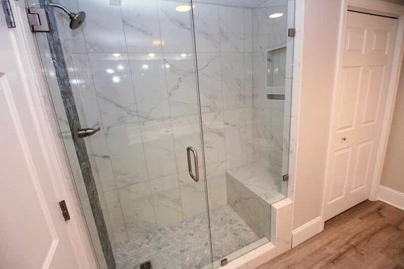 Newly remodeled walk in shower Newly remodeled walk in shower