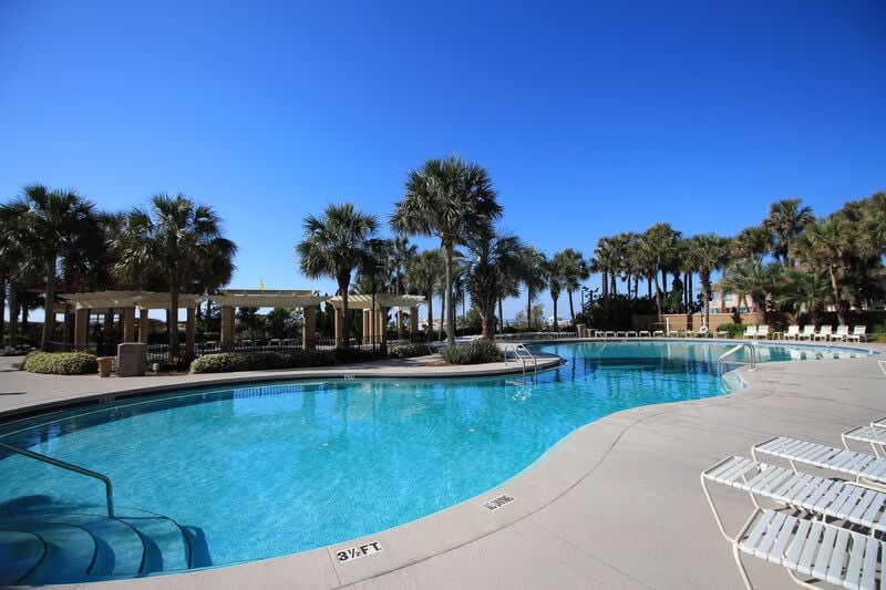 Beach front resort style pool.