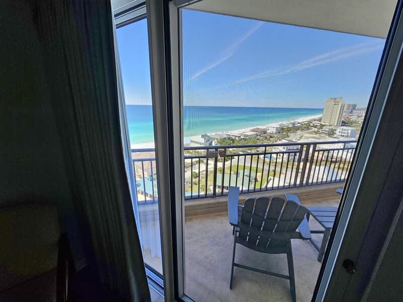 Gulf and beach views from the master bedroom