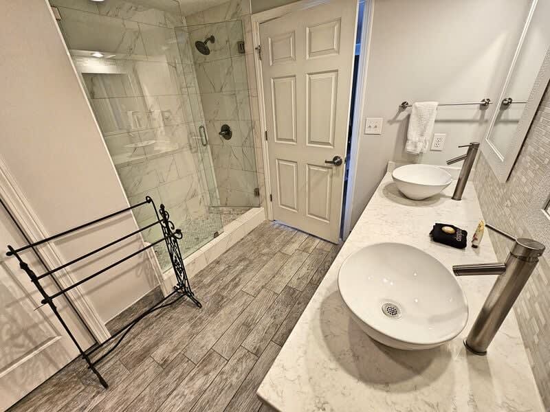 Totally remodeled master bathroom with walk in shower