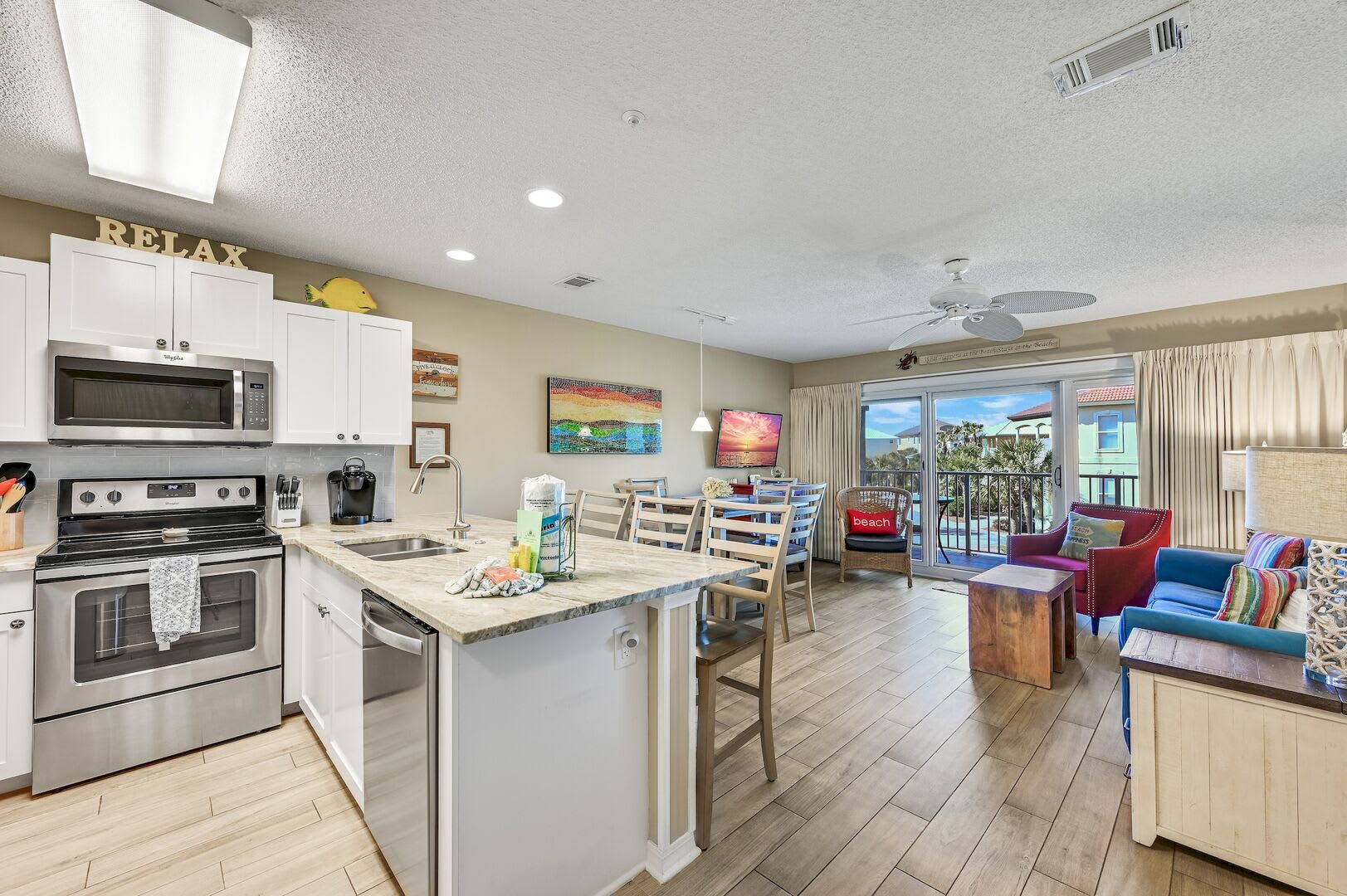 Open Floor Plan Living Room / Dining Area and Kitchen