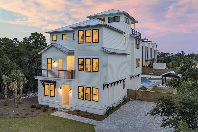 Deja Blue - Extravagant Vacation Beach House with Private Pool with Swim Up Bar, Putting Green, Sand Volleyball, and Rooftop Grill in Blue Mountain Beach, Florida - Five Star Properties Destin/30A