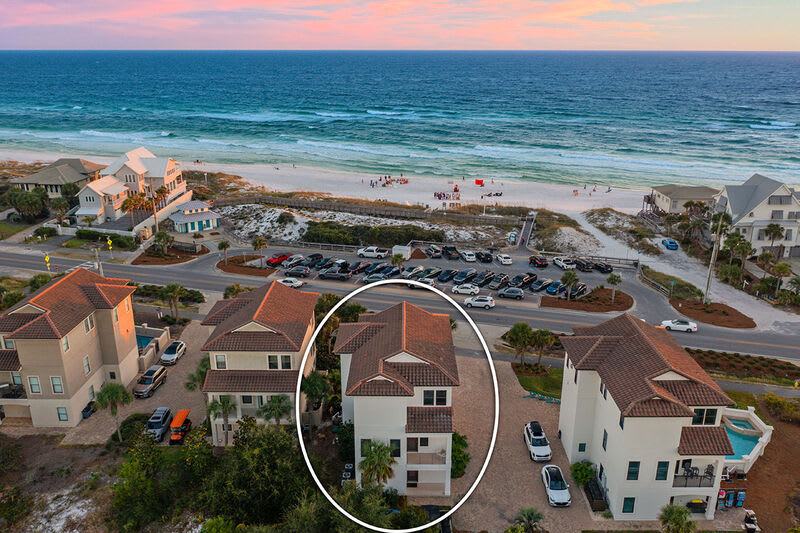 Beachfront Babes - Luxury Pet-Friendly Vacation Rental House with Golf Cart, Private Hot Tub, Pool, and Elevator in Dune Allen Beach, Florida - Five Star Properties Destin/30A