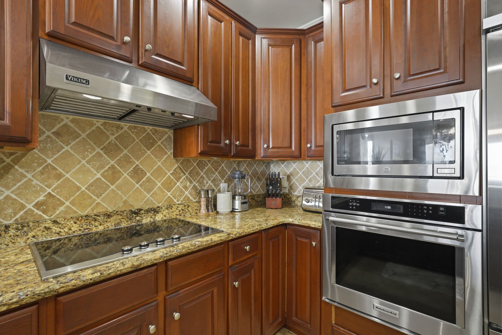 Gourmet kitchen with stainless steel appliances