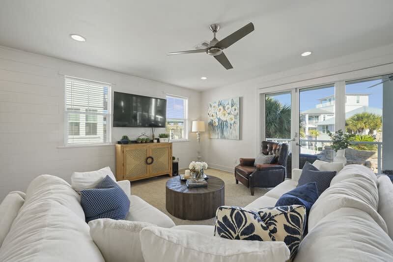 30A Coastal Breeze - Luxury Event-Friendly Vacation Beach Rental with Private Sauna, Golf Cart, and Resort Style Community Pool in Santa Rosa Beach, Florida - Bliss Beach Rentals