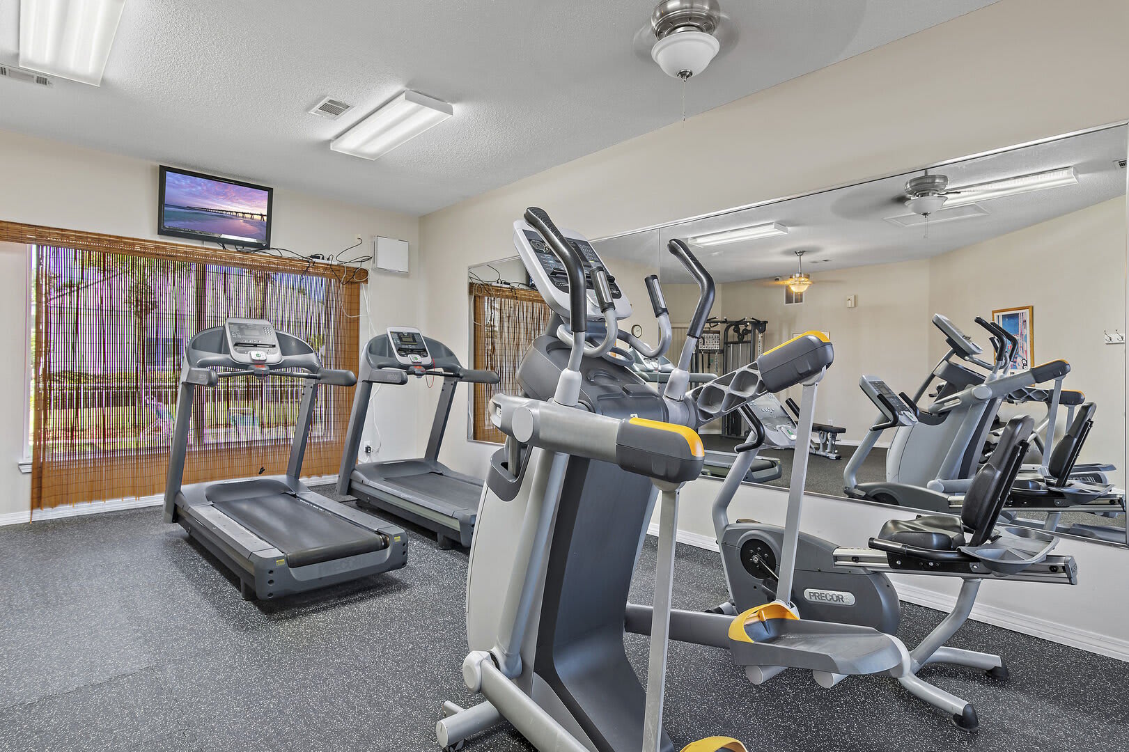 'The Community Fitness Room provides a broad selection of exercise equipment.'