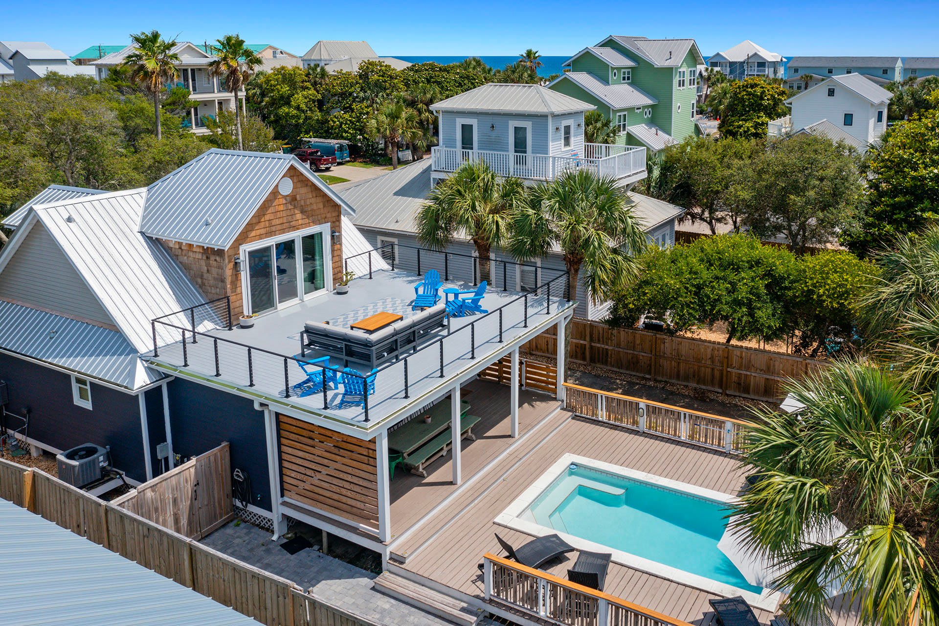 The Flying Dutchman - Near Beach Vacation Rental House with Private Pool and Rooftop Deck in Crystal Beach, Florida - Five Star Properties Destin/30A