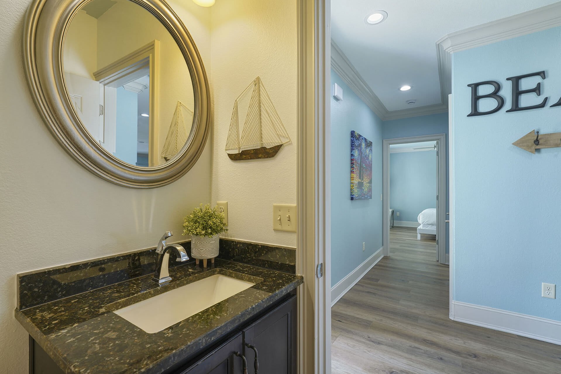 Tangled in Blue - Pet Friendly Vacation Rental Beach House with Private Pool, Elevator, and Fireplace in Crystal Beach, Florida - Five Star Properties Destin/30A