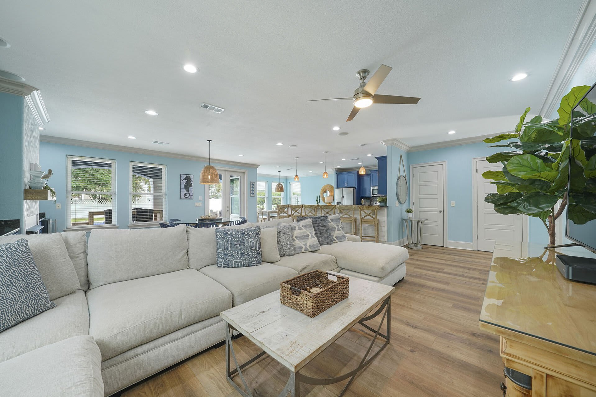 Tangled in Blue - Pet Friendly Vacation Rental Beach House with Private Pool, Elevator, and Fireplace in Crystal Beach, Florida - Five Star Properties Destin/30A