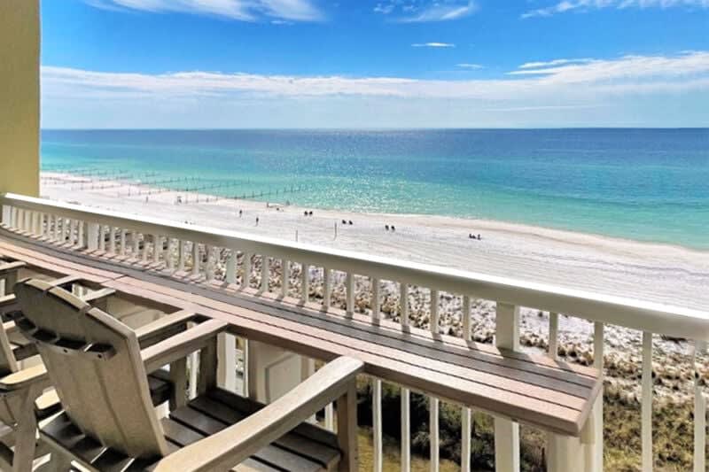 Beachfront Balcony - Waters Edge Resort Unit 604 Okaloosa Island Fort Walton Beach Vacation Rentals by Sunset Resort Rentals