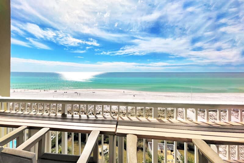 Beachfront Balcony - Waters Edge Resort Unit 604 Okaloosa Island Fort Walton Beach Vacation Rentals by Sunset Resort Rentals