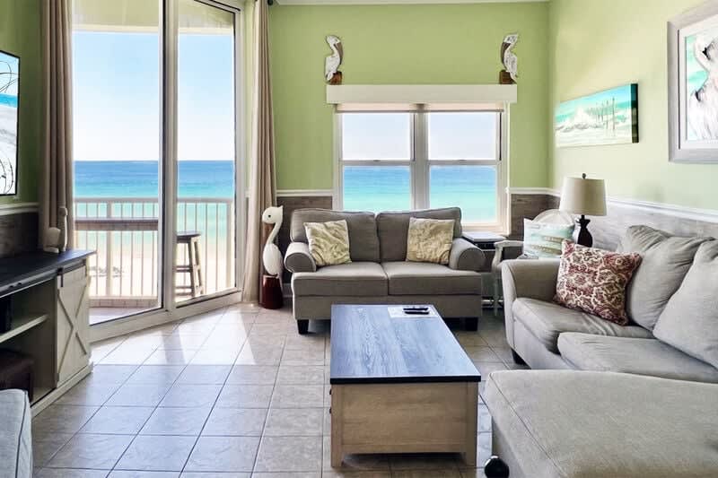 Living Room - Waters Edge Resort Unit 3604 Okaloosa Island Fort Walton Beach Vacation Rentals by Sunset Resort Rentals