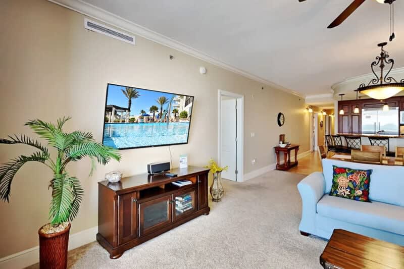 Living Room - Bella Riva Resort Unit 205, Okaloosa Island Fort Walton Beach Florida Vacation Condo Rentals by Sunset Resort Rentals