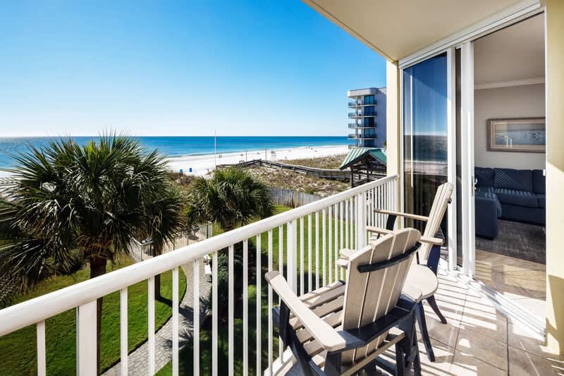 Beacfront Balcony - Waters Edge Resort Unit 304 Okaloosa Island Fort Walton Beach Vacation Rentals by Sunset Resort Rentals