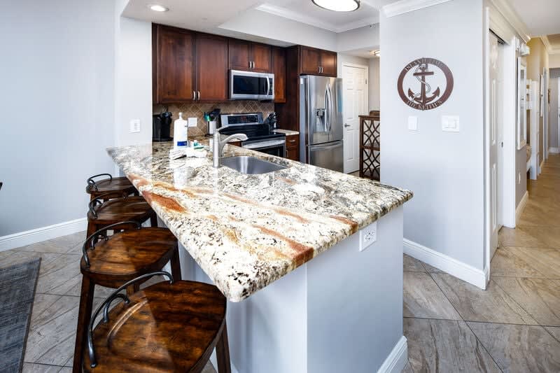 Kitchen - Waters Edge Resort Unit 304 Okaloosa Island Fort Walton Beach Vacation Rentals by Sunset Resort Rentals