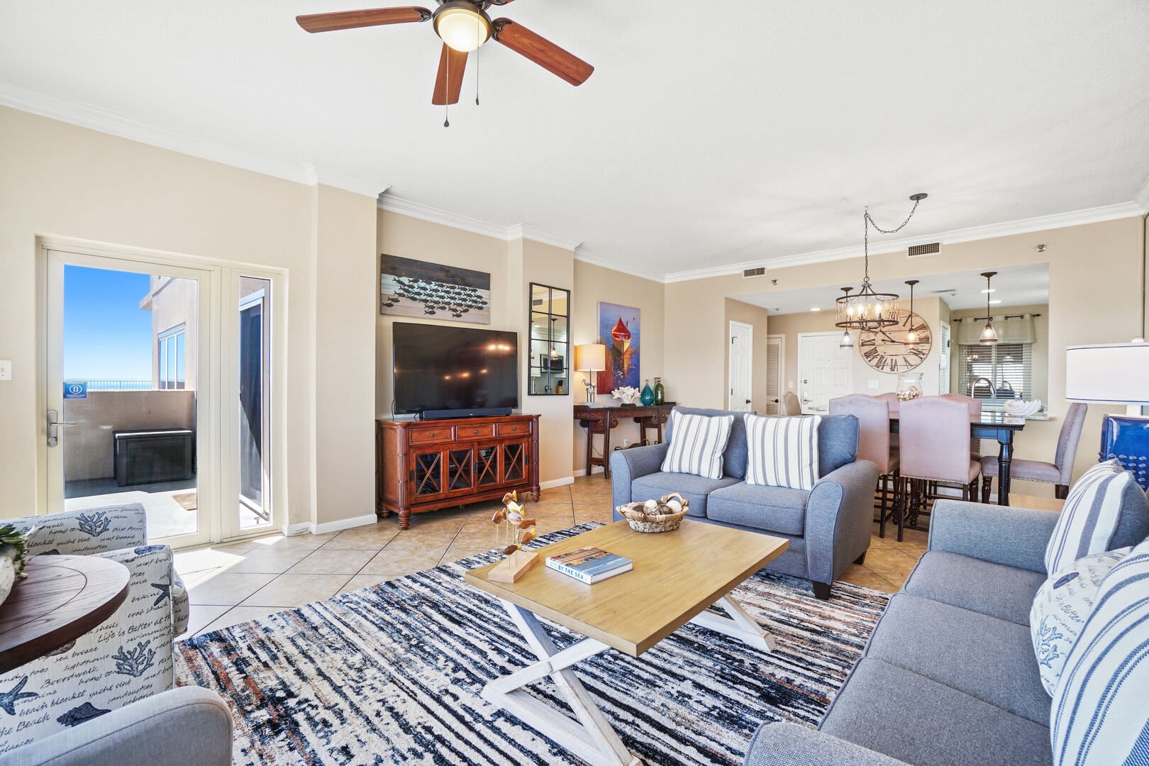 Nice large flat screen tv with cable and free wifi to settle in for the evening.