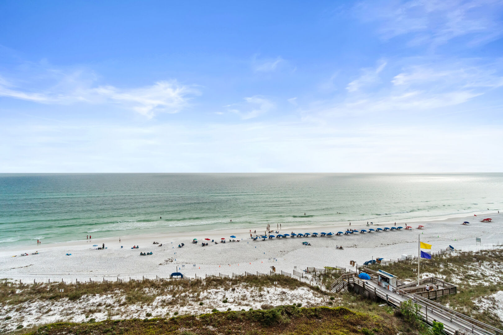 Veiw from balcony of boardwalk.