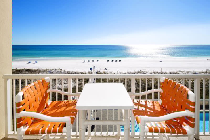 Balcony - Waters Edge Resort unit 514 Okaloosa Island Fort Walton Beach Vacation Rentals by Sunset Resort Rentals