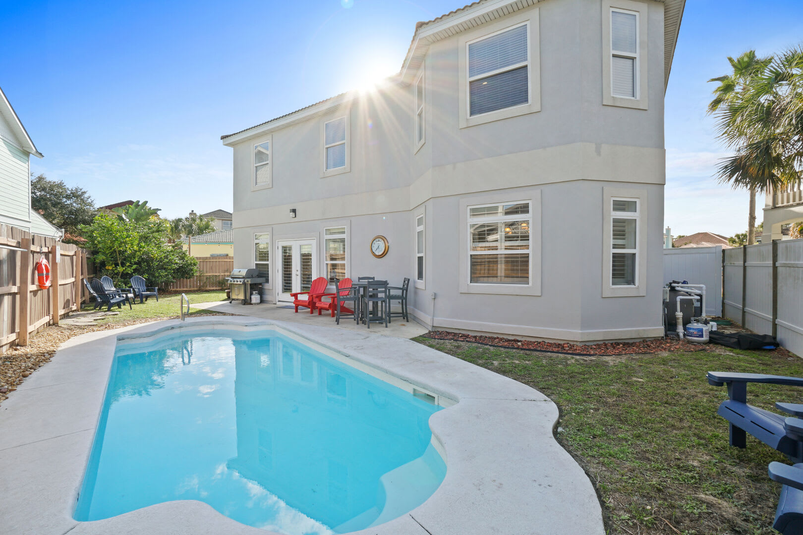 Catch a bit of sunrays while lounging by the pool.