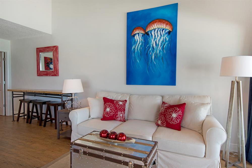 Plenty of comfortable seating and dining space.