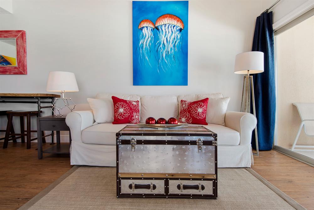 Oversized sofa in living room