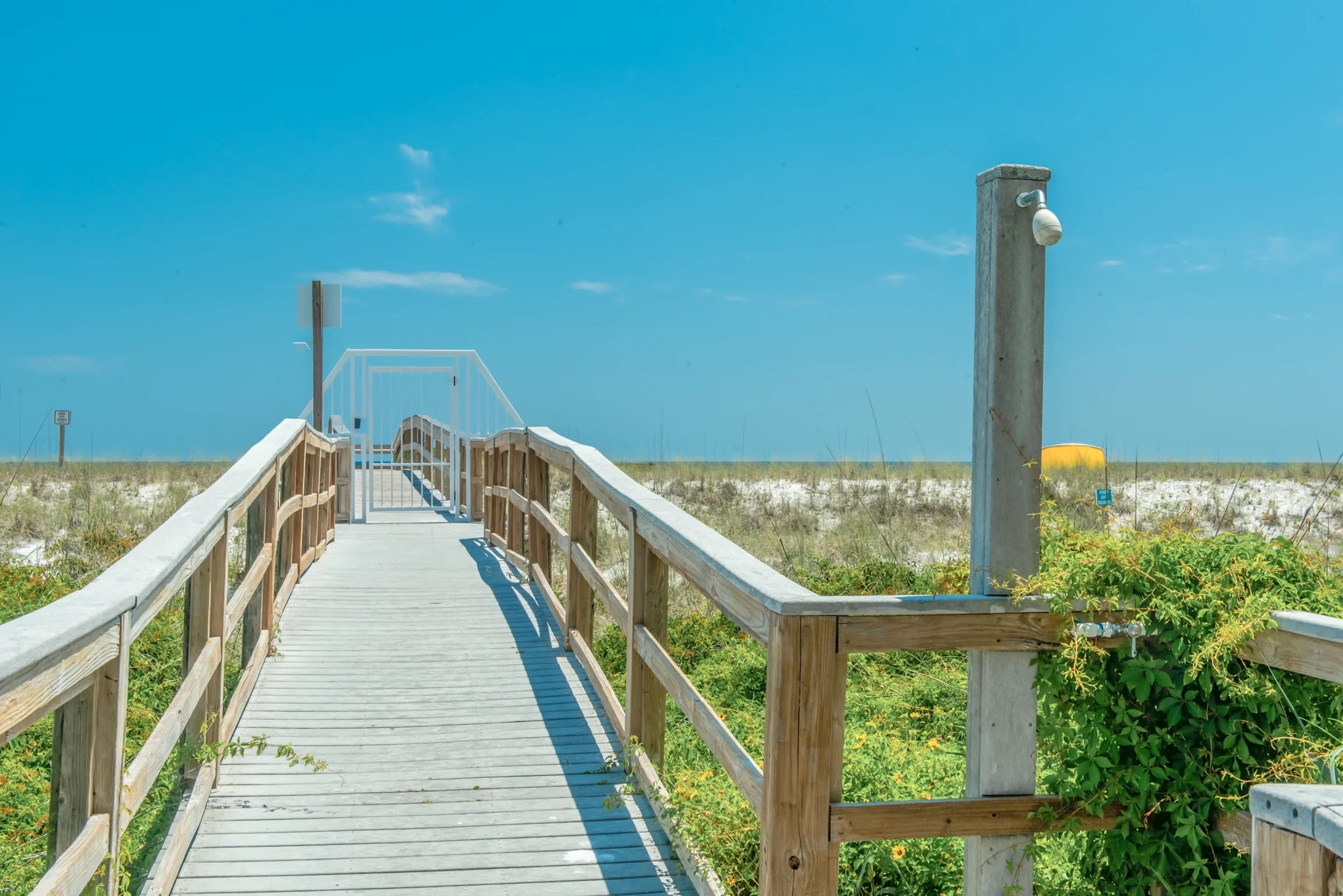 Outdoor shower by the beach walk 
