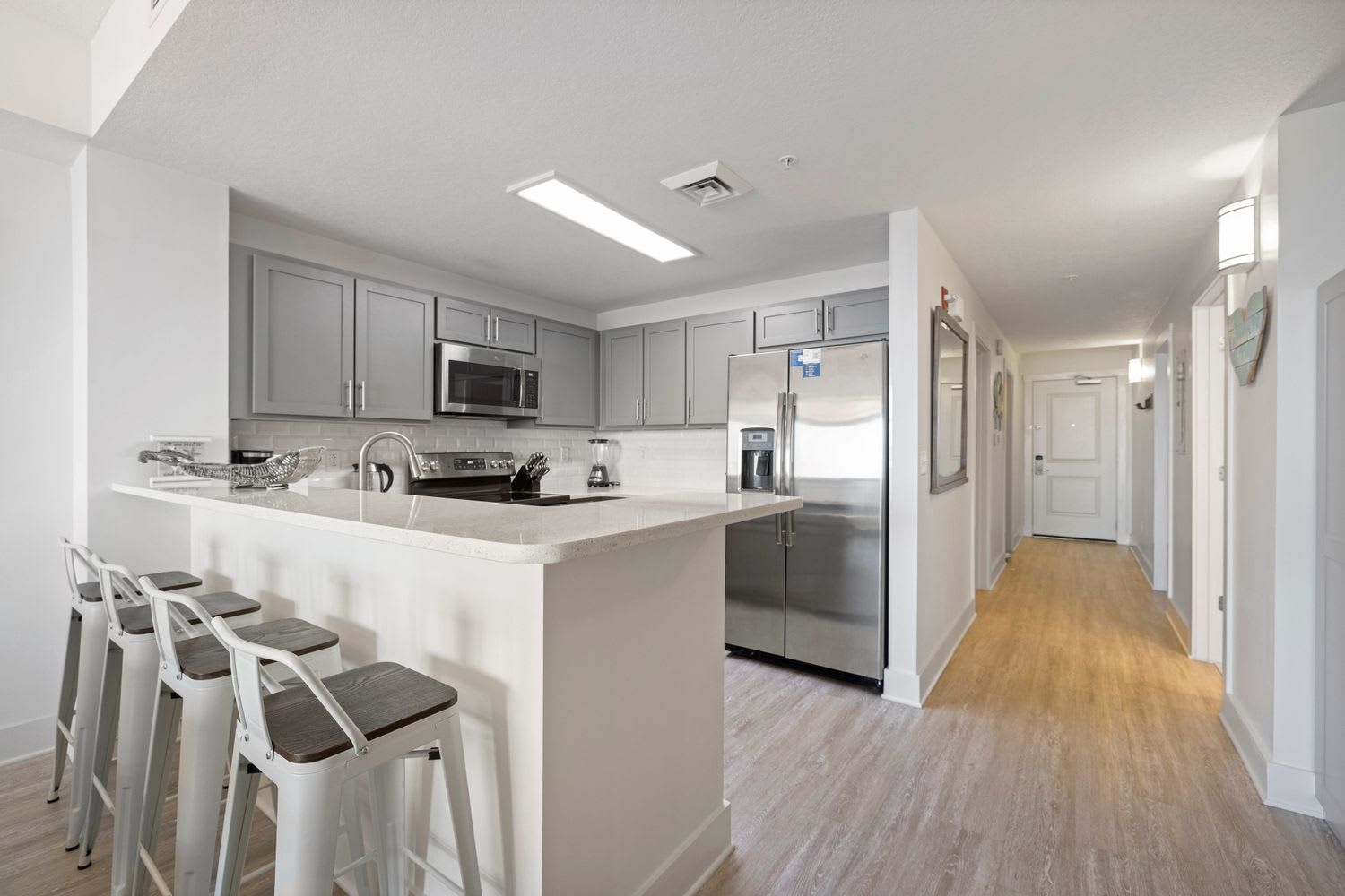 Kitchen with bar stools