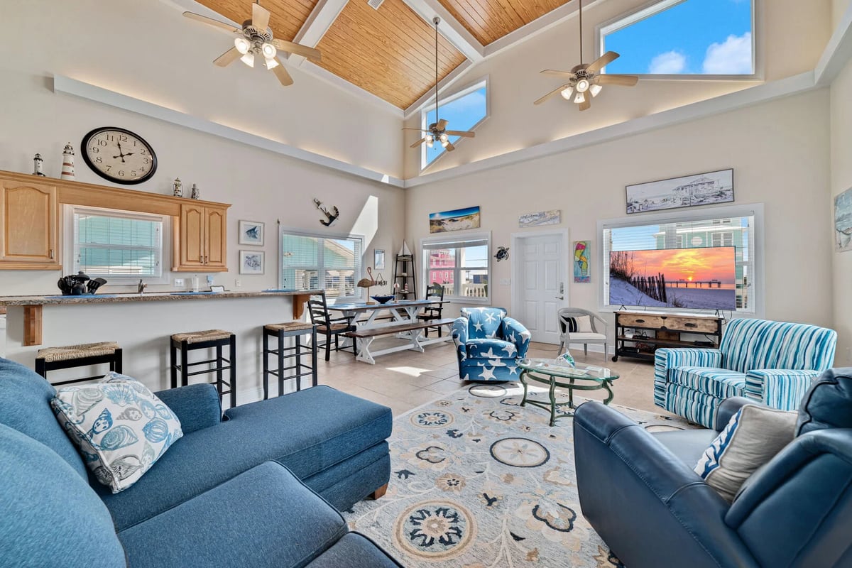 The new 65" smart TV provides endless hours of entertainment with streaming options, including Hulu, as well as You Tube fir viewing local channels.