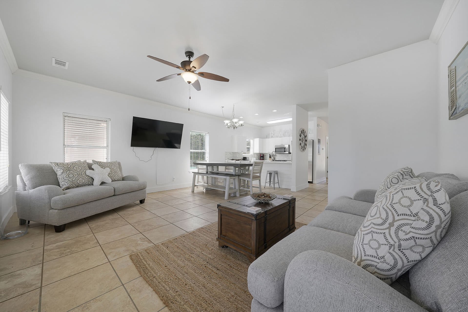 Living Room at Destined to Be - Vacation Rental House with Private Pool and Carriage Near Beach in Destin, Florida - Five Star Properties Destin/30A