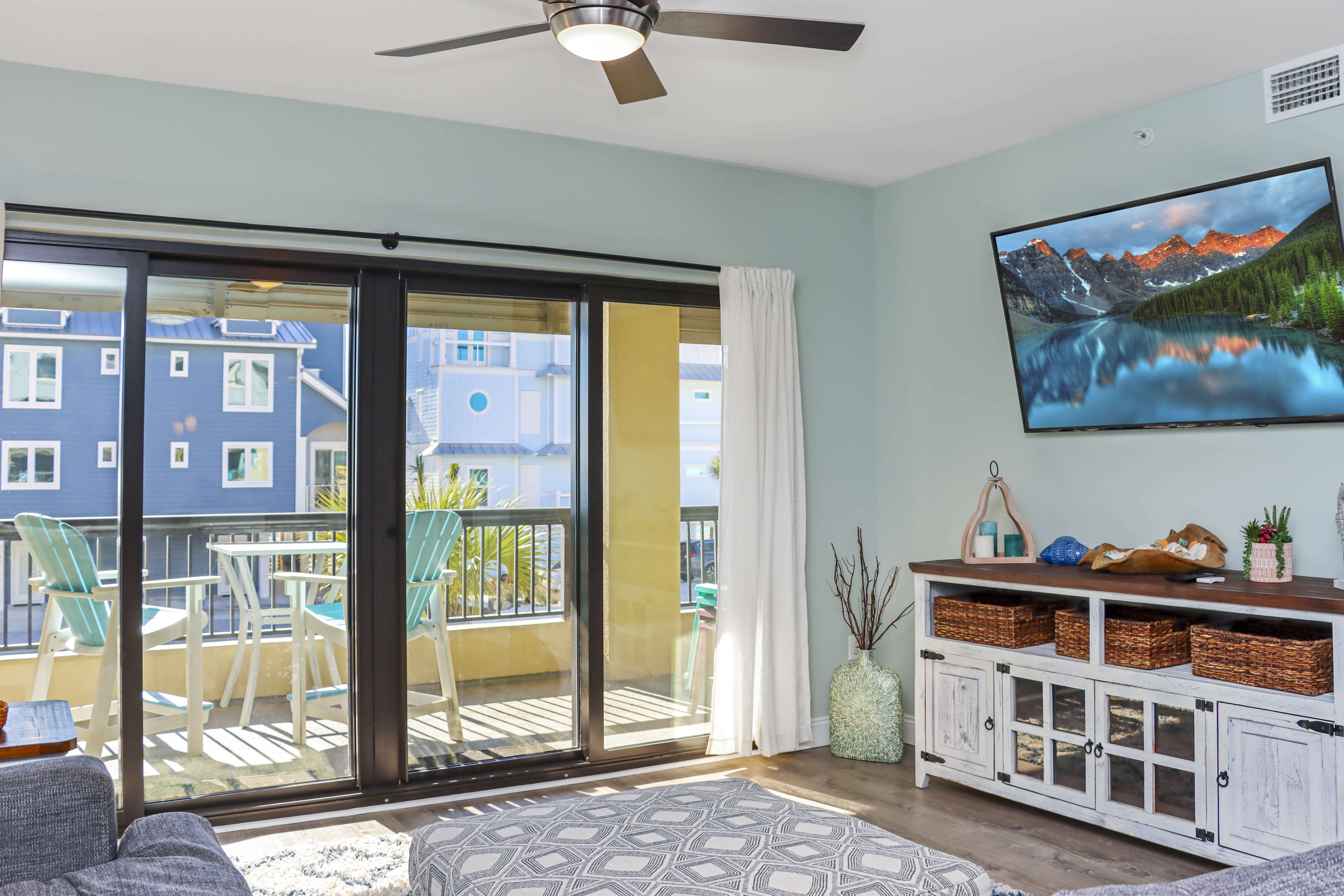 Living Room with Deck and TV