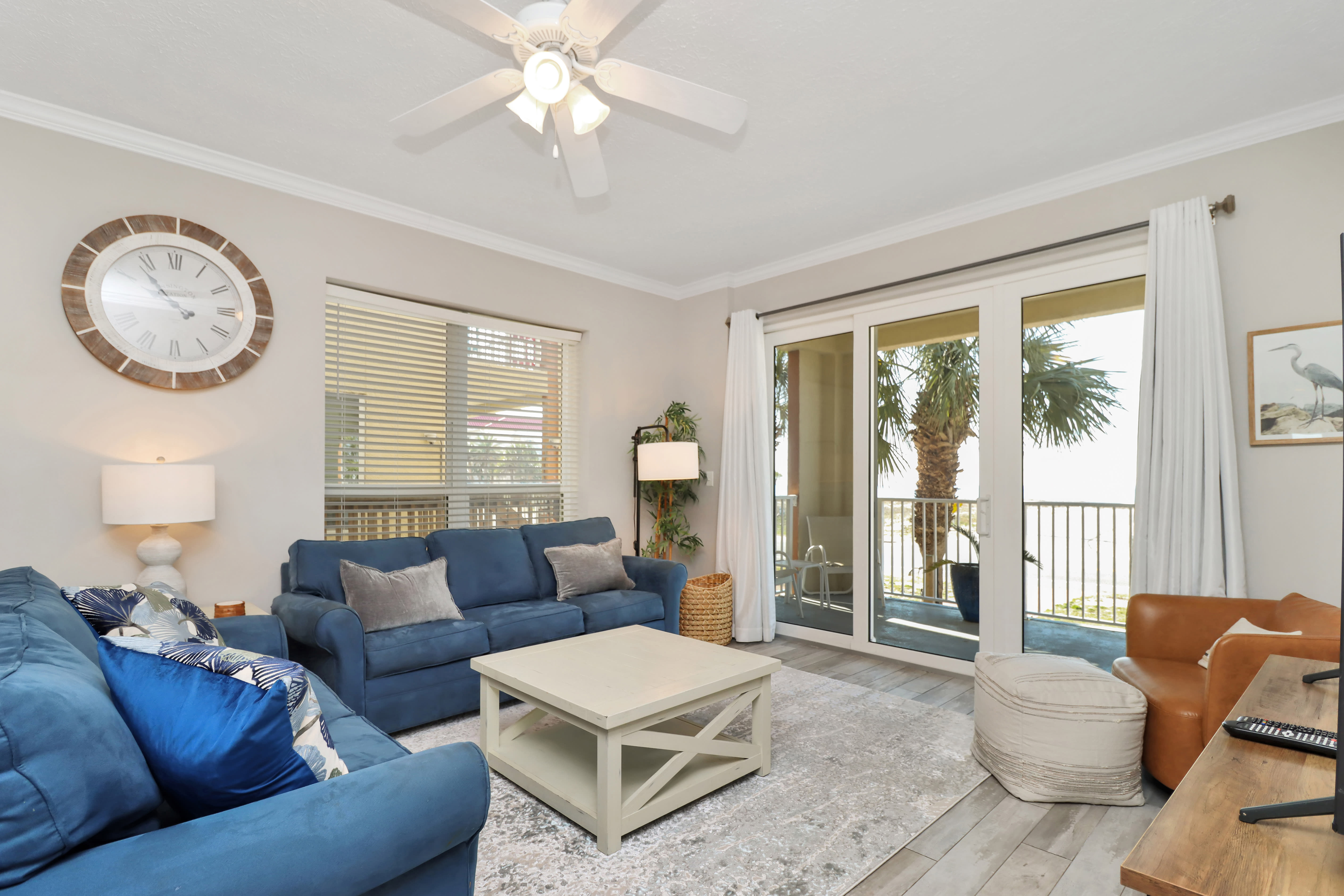 Living Room with Gulf View Deck