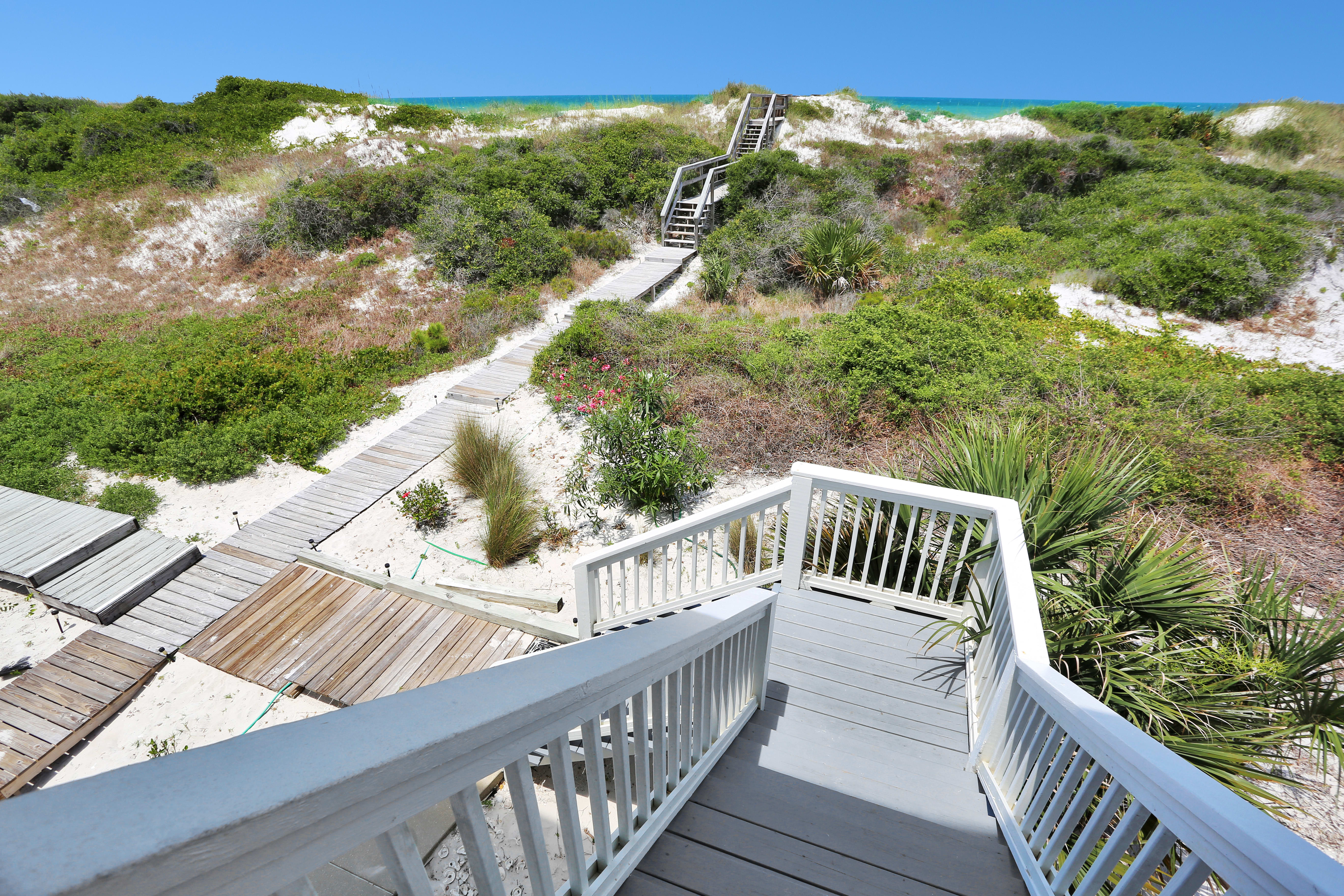 Beach Access from Main Floor Deck