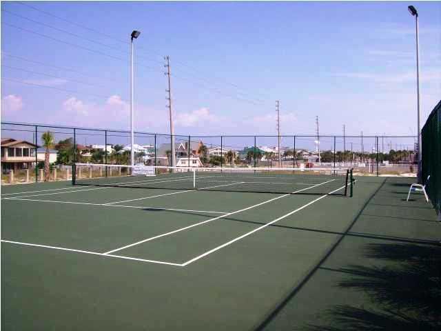 Tennis? this court is on the second level and provides covered parking underneath.