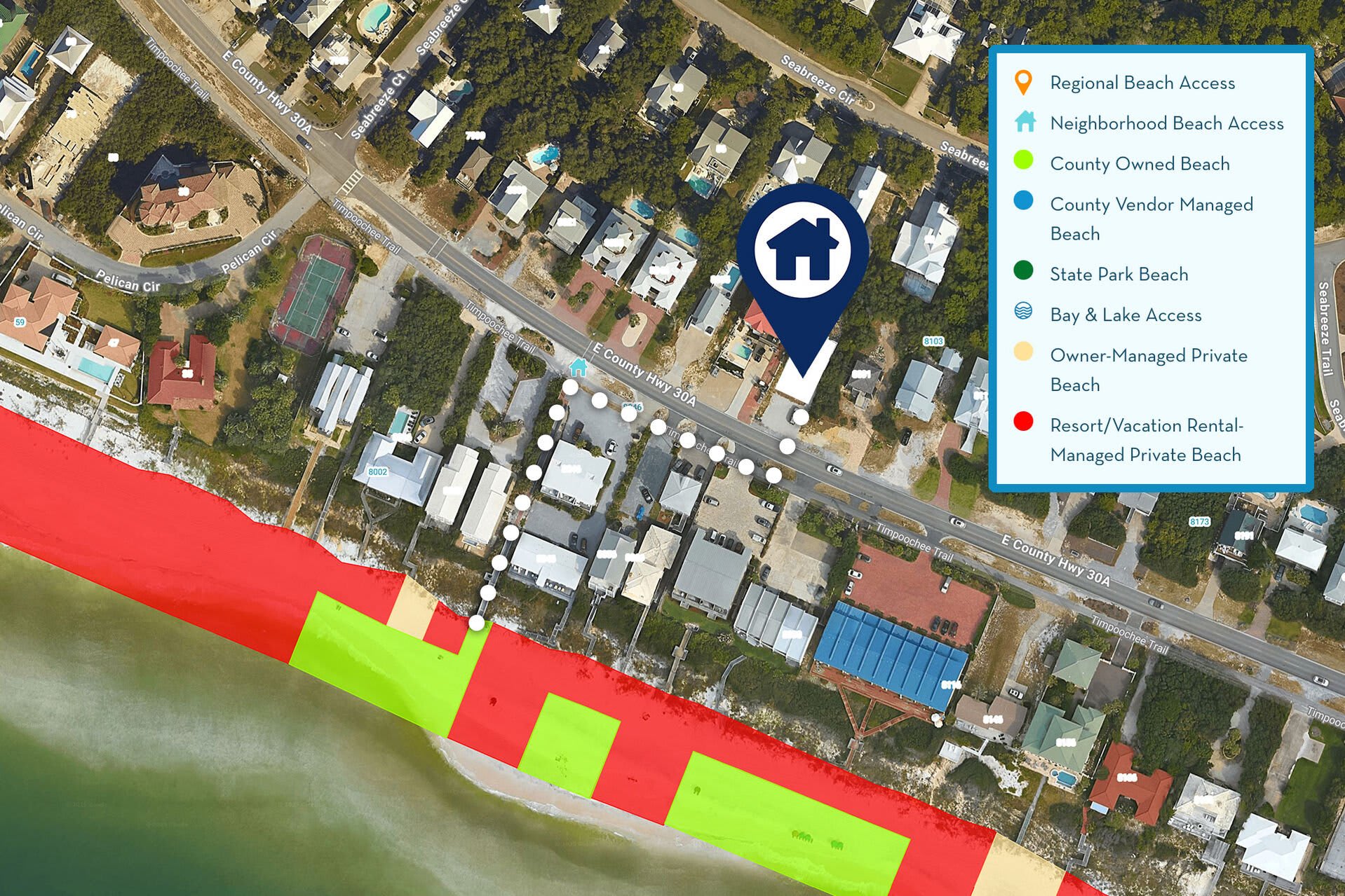 Big Gus - Walton County Public Beach Access Map