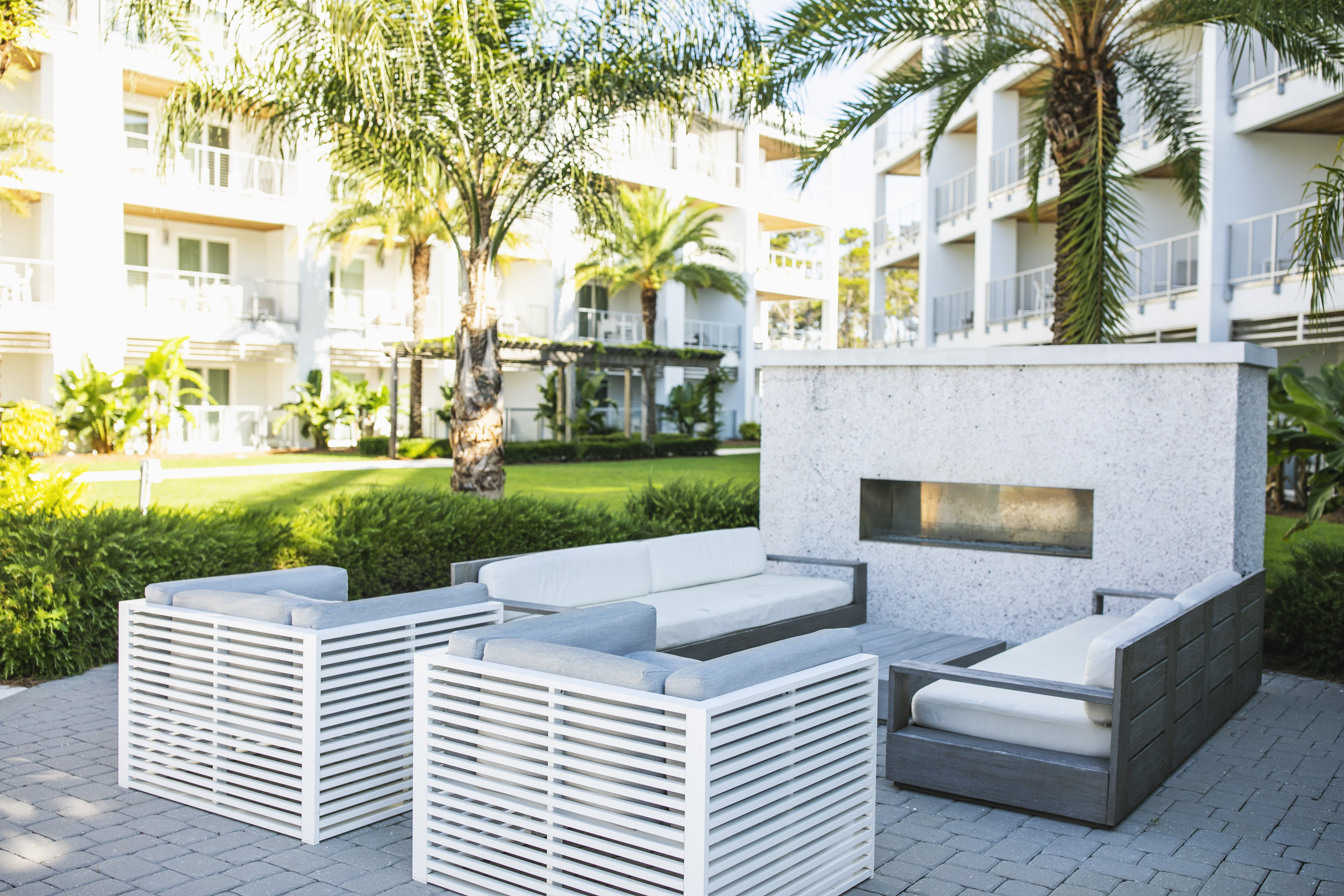 Relax by the Poolside Fireplace