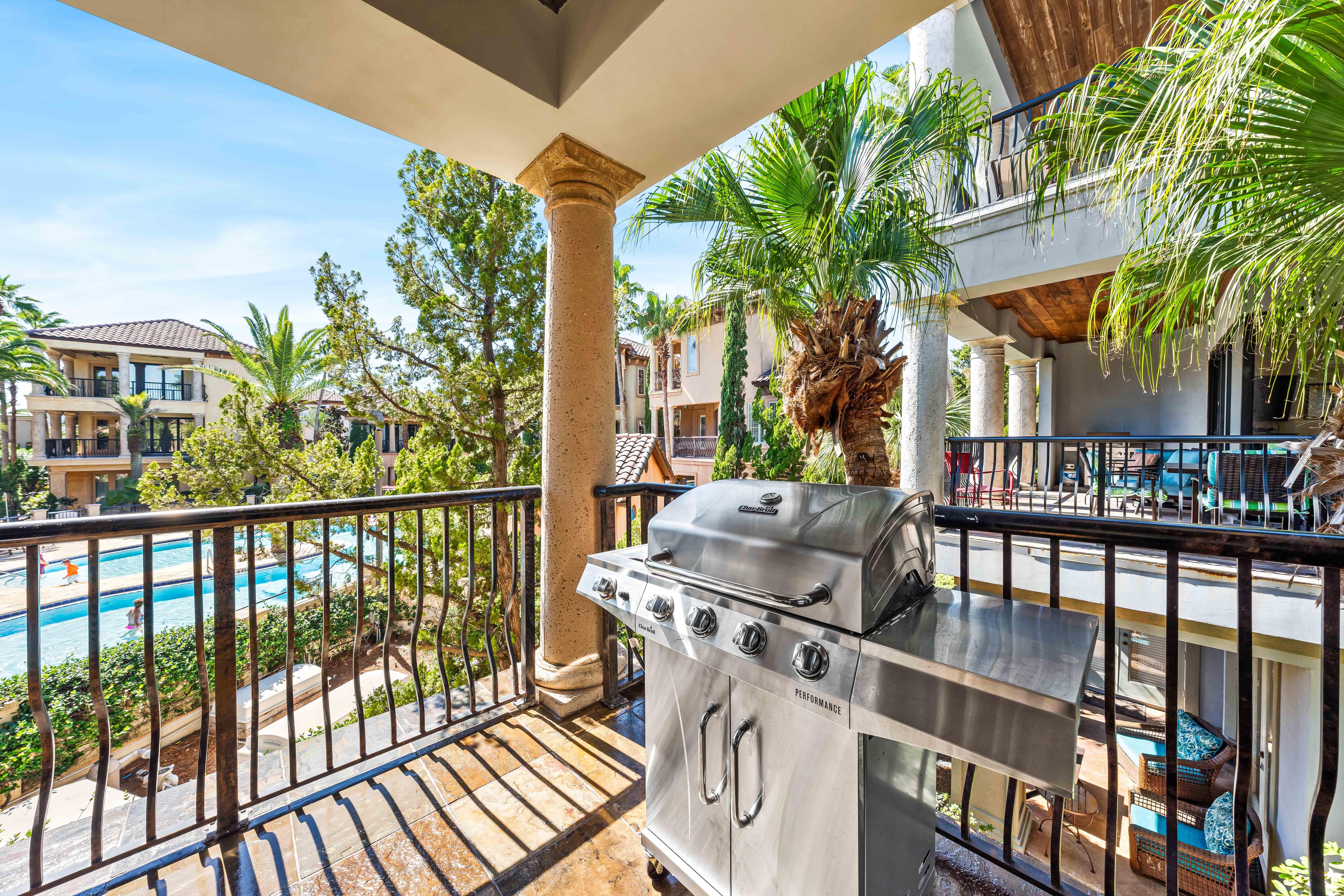Grill your fresh seafood with the propane grill located on the 2nd floor balcony just off the kitchen.