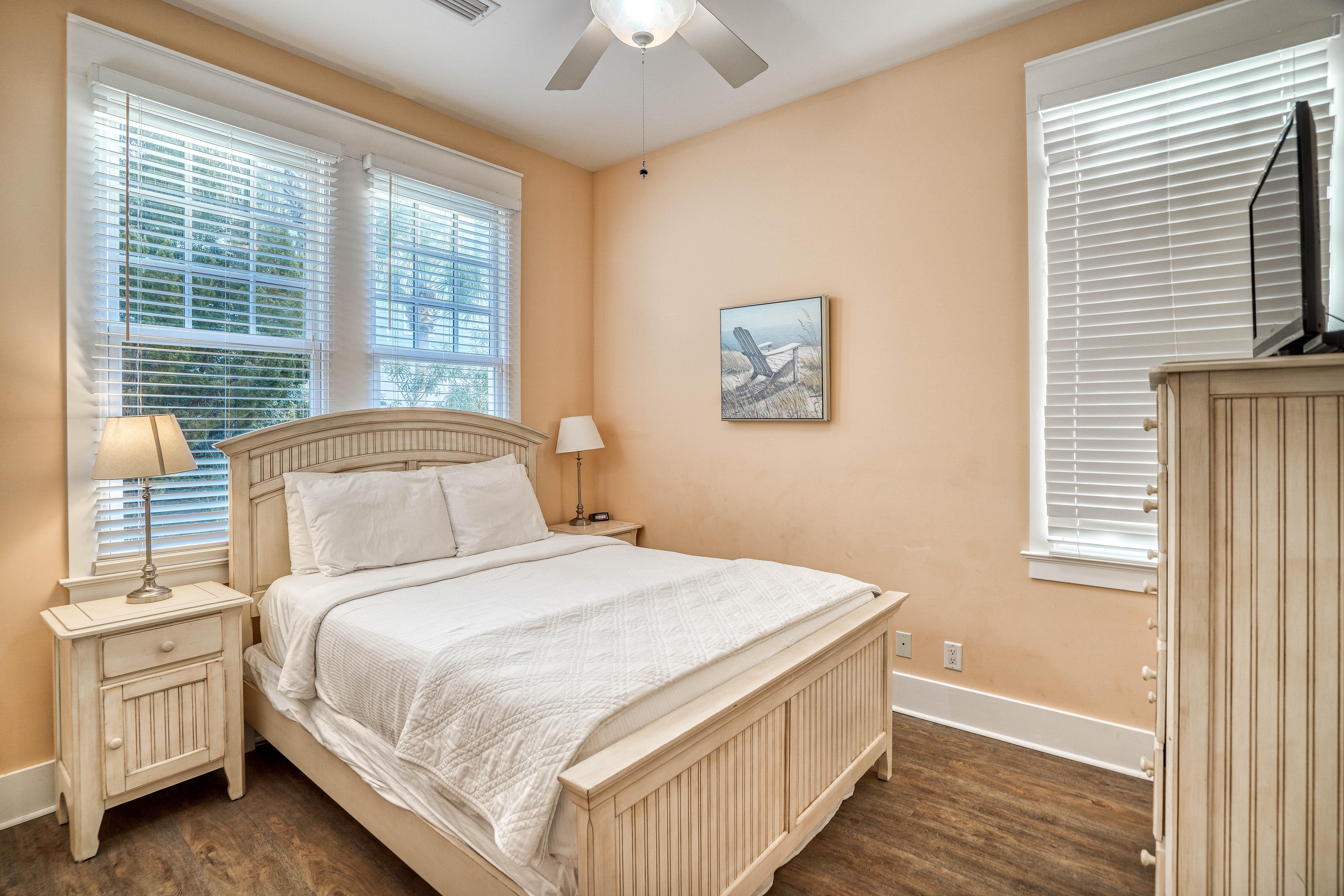 Queen-sized bliss — in this second first floor queen bedroom on the first floor with your own en suite bathroom.