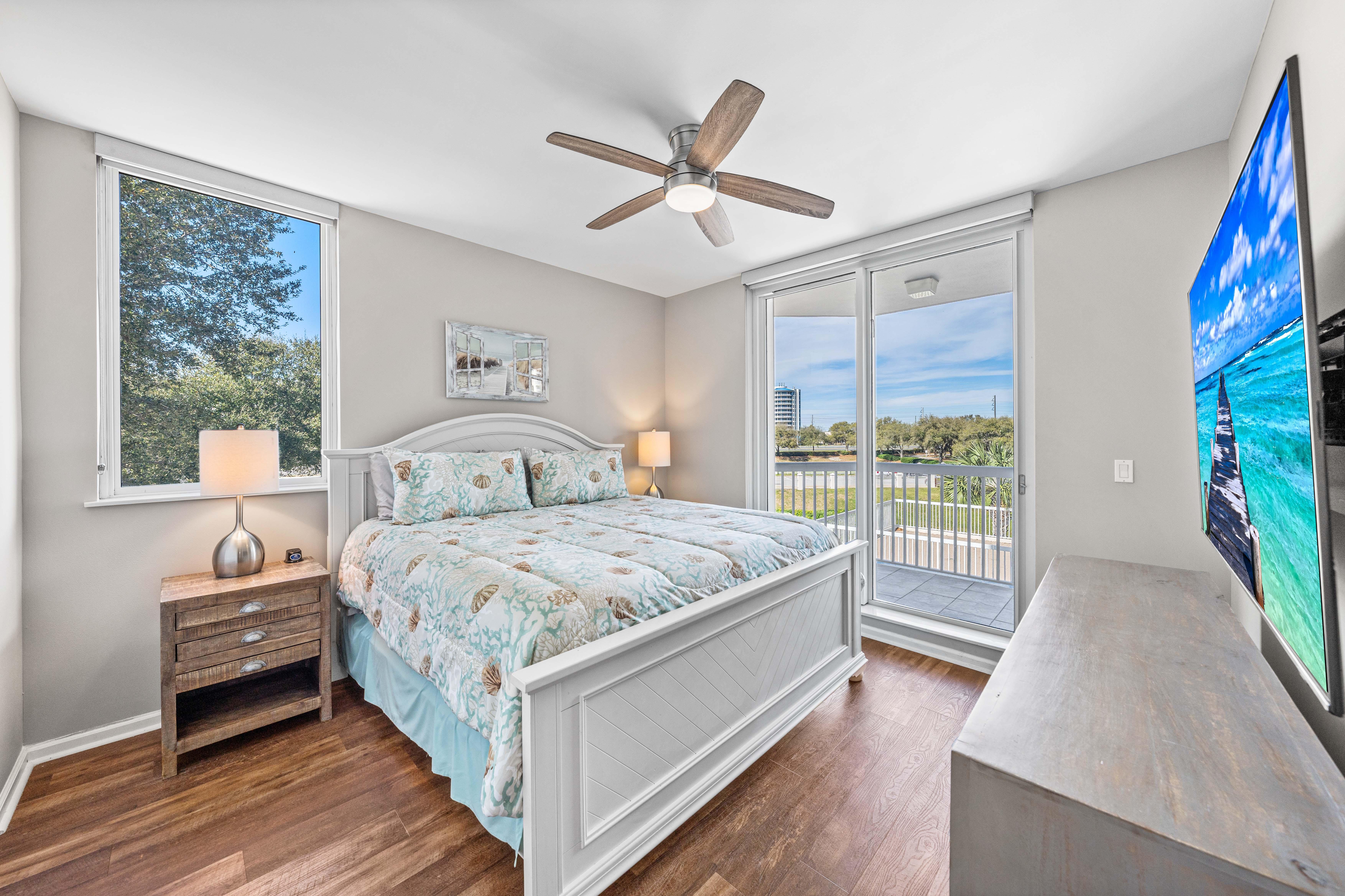 King Bedroom with Private Bathroom and Balcony Access