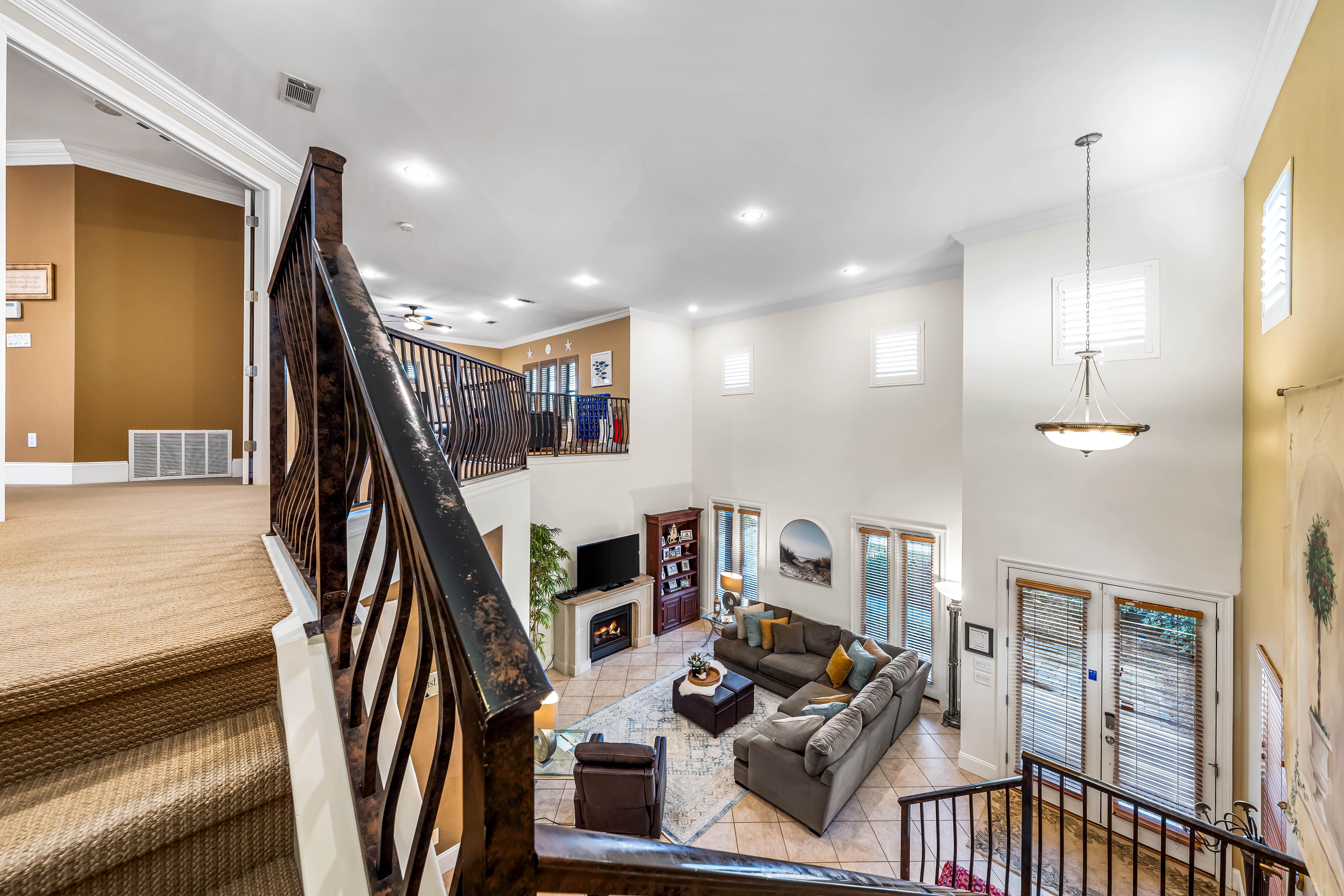 View of Living Room from the top of the stairs