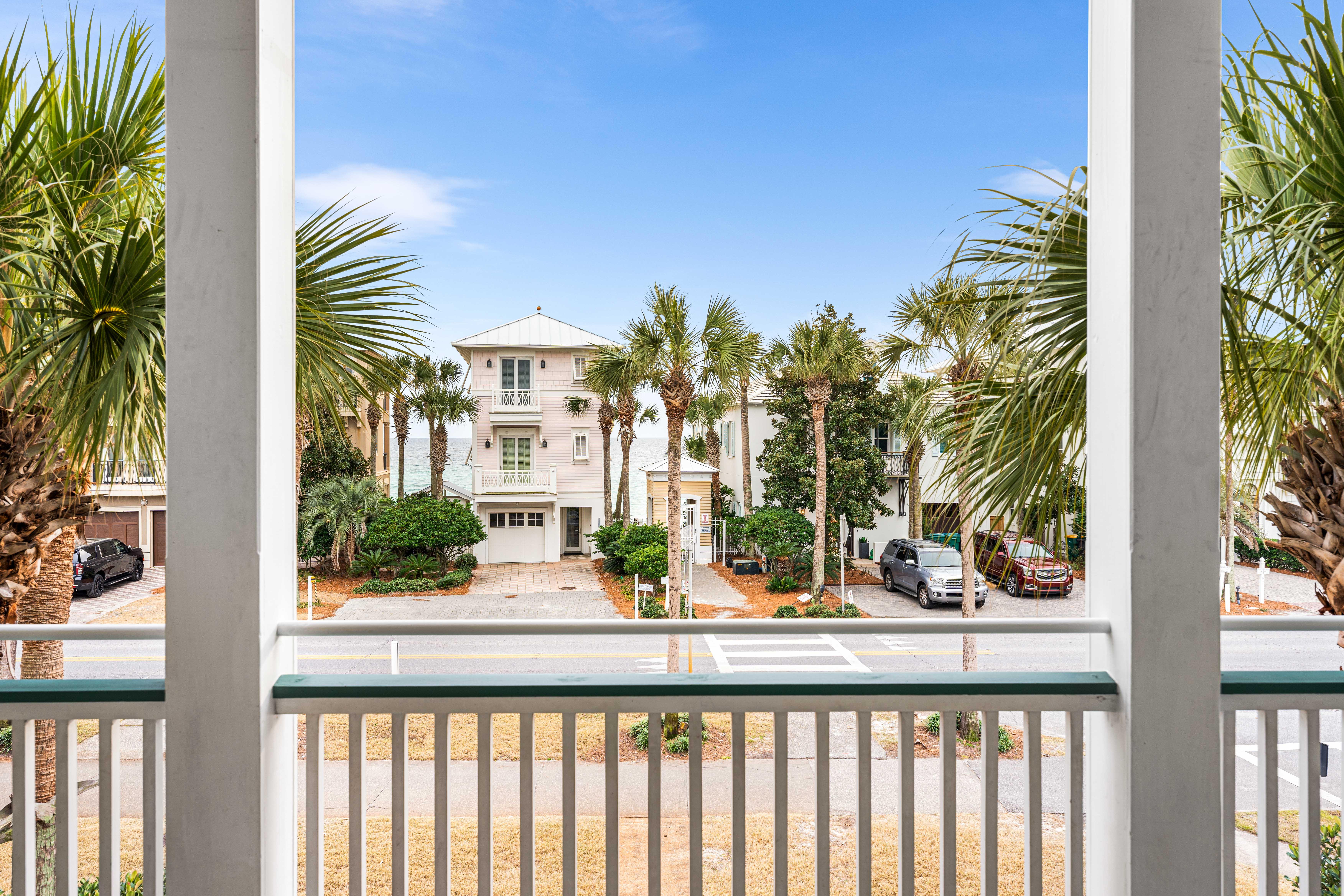 2nd Floor Covered Balcony with Polywood Bistro Tables & Gulf View & Summer Breezes.  Perfect for Morning Coffee or Evening Cocktails!