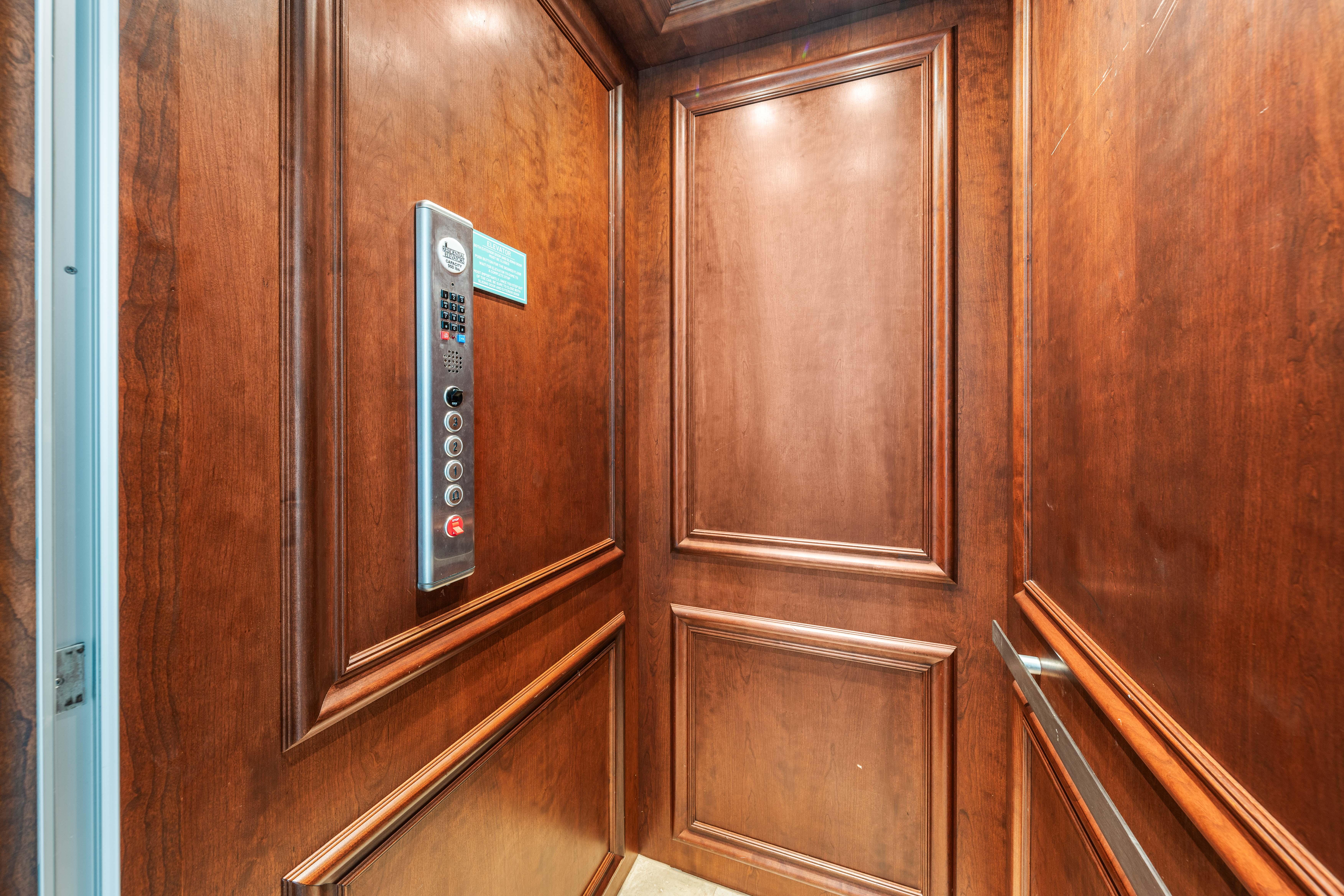 Private Elevator Serves all Three Floors