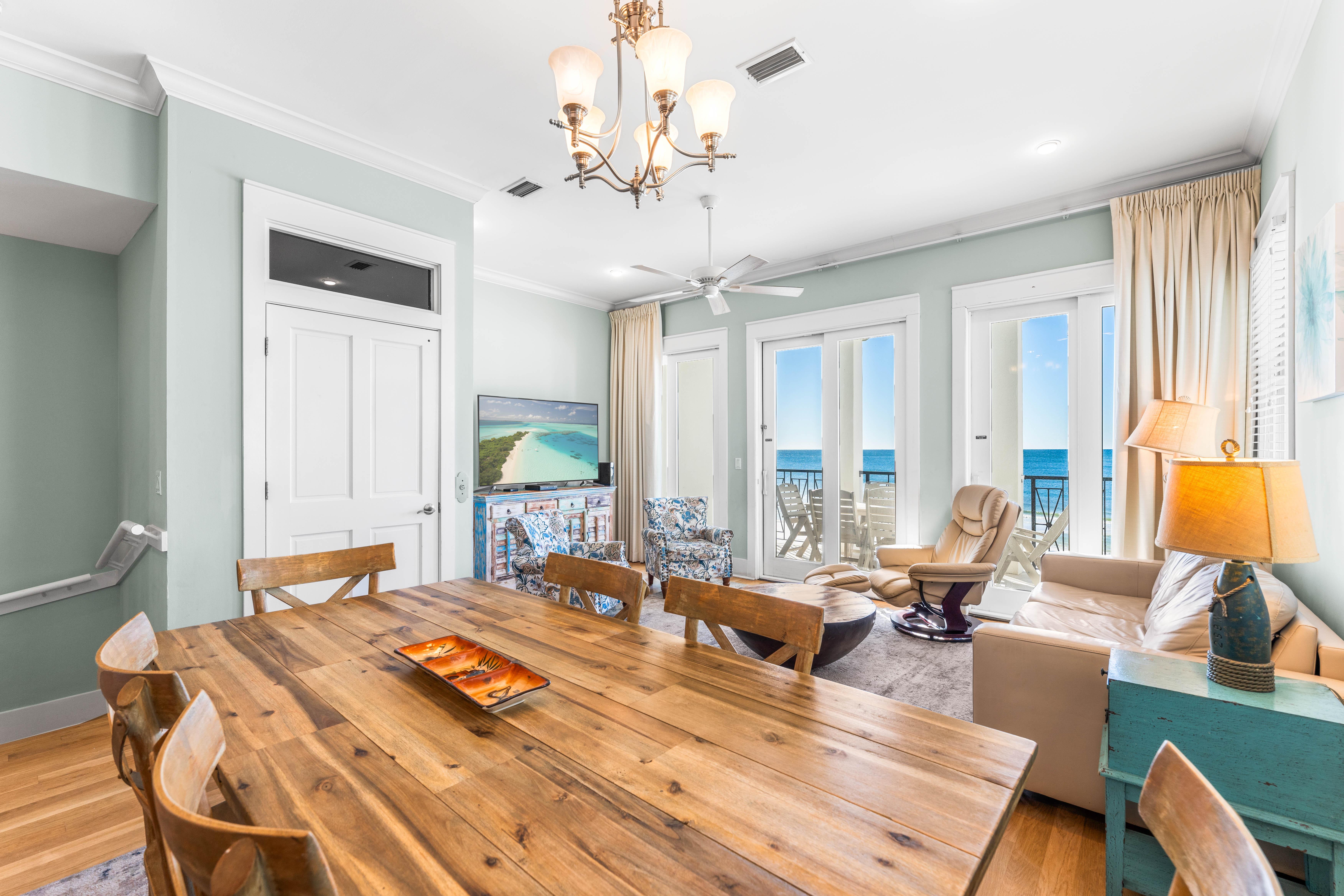 Dining with a VIEW! Seating for 12 in the Dining Area/Kitchen + seating for 6 on the covered balcony