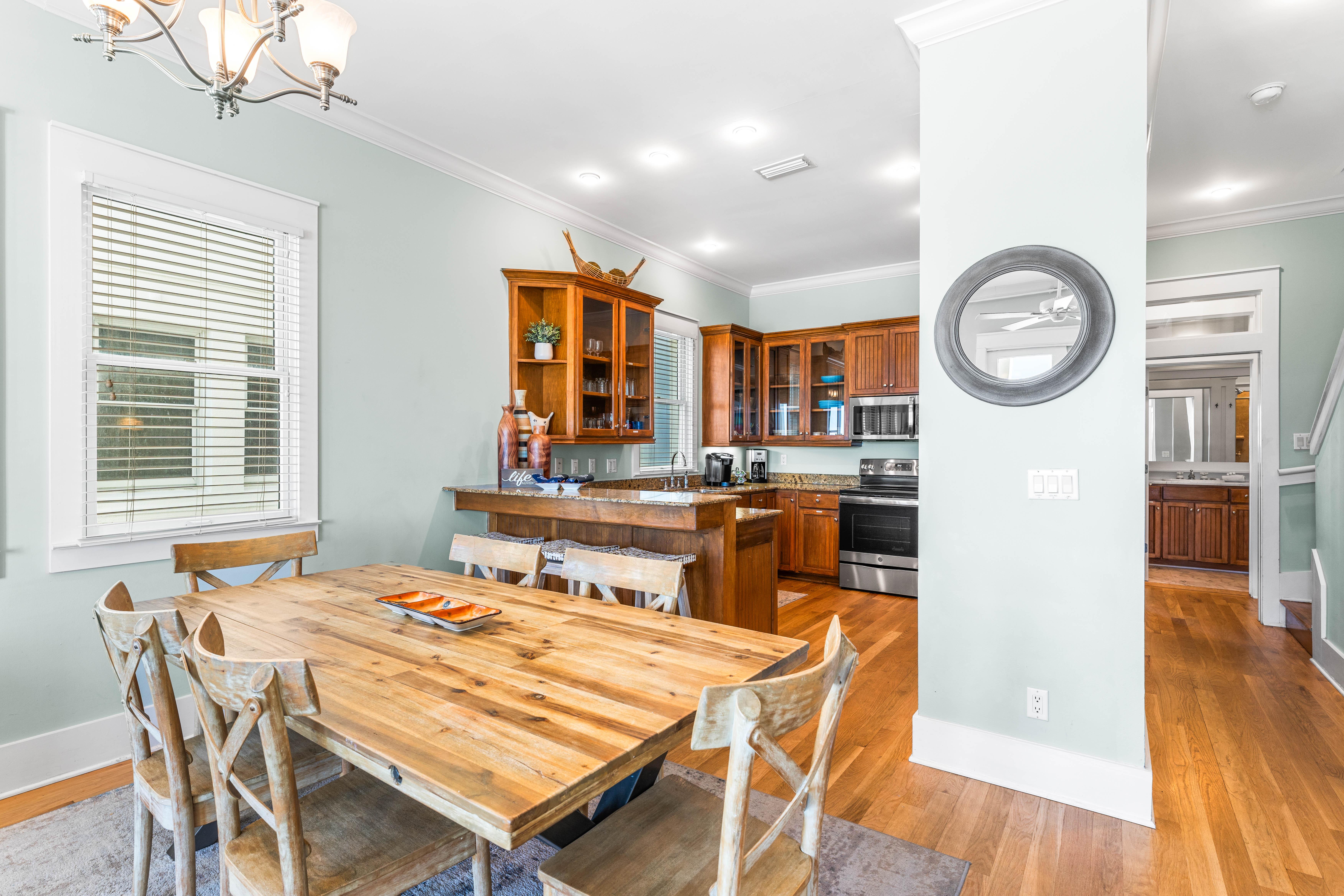 Open floor plan is this living & dining  area
